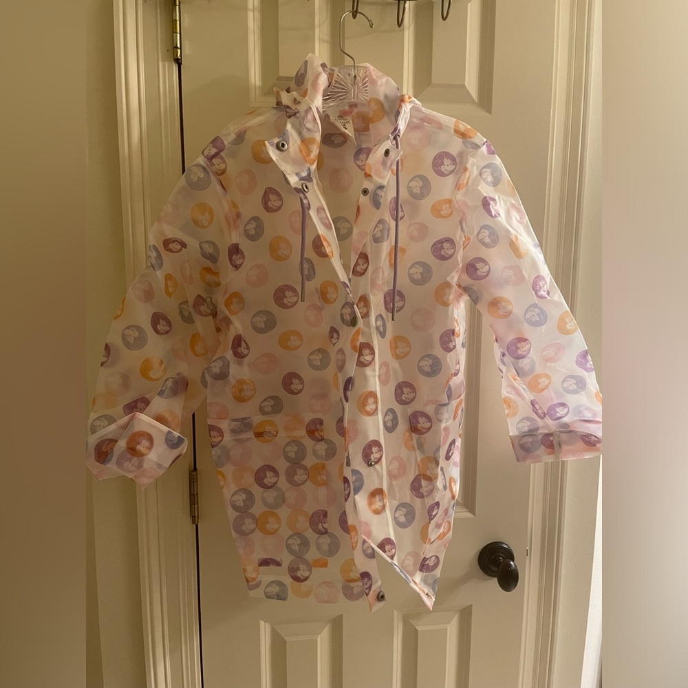 Disney XL Rain Coat, with hood and front snaps. Adorable and light weight